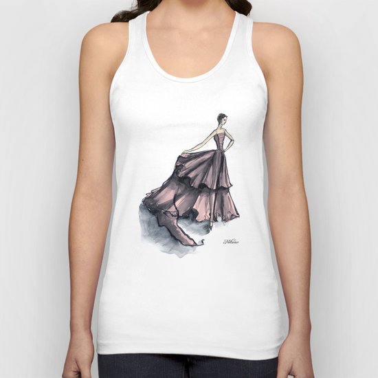 Audrey Hepburn in Pink dress vintage fashion Unisex Tank Top