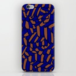 Blue and Bronze Abstract Collage iPhone Skin