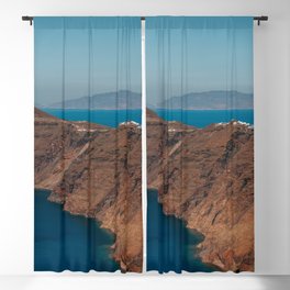 View over the Volcanic Greek Island Santorini | Landscape, Nature and Travel Photography in Greece, Europe Blackout Curtain