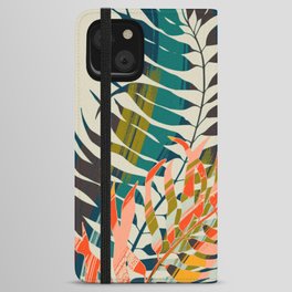 colorful palm leaves iPhone Wallet Case
