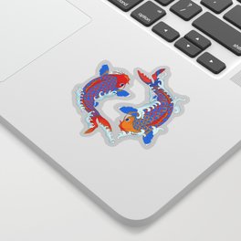 Koi fish / japanese tattoo style pattern Sticker