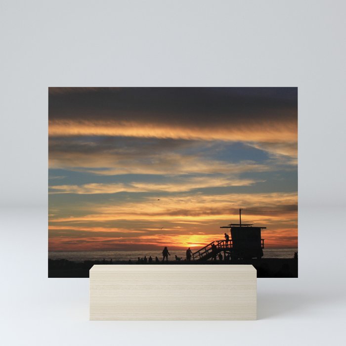 Sunset on Venice Beach Mini Art Print