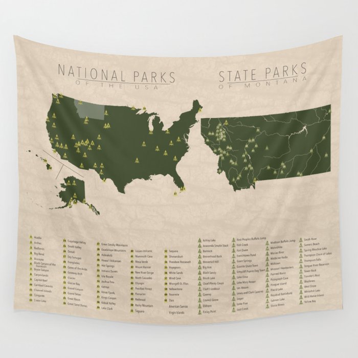 US National Parks - Montana Wall Tapestry