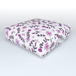 Purple Flower Pattern (purple/white) Outdoor Floor Cushion
