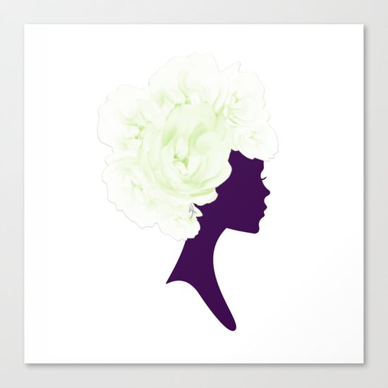 Rose Silhouette Canvas Print