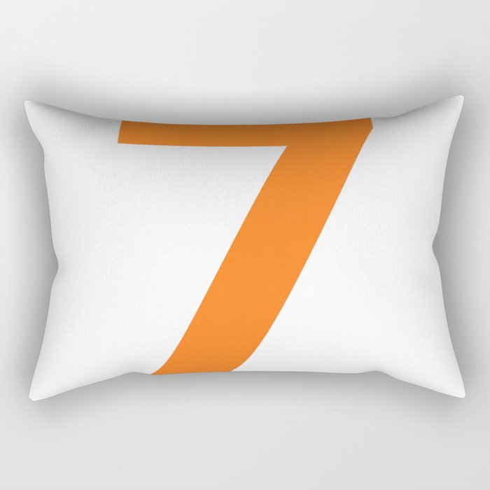 Number 7 (Orange & White) Rectangular Pillow