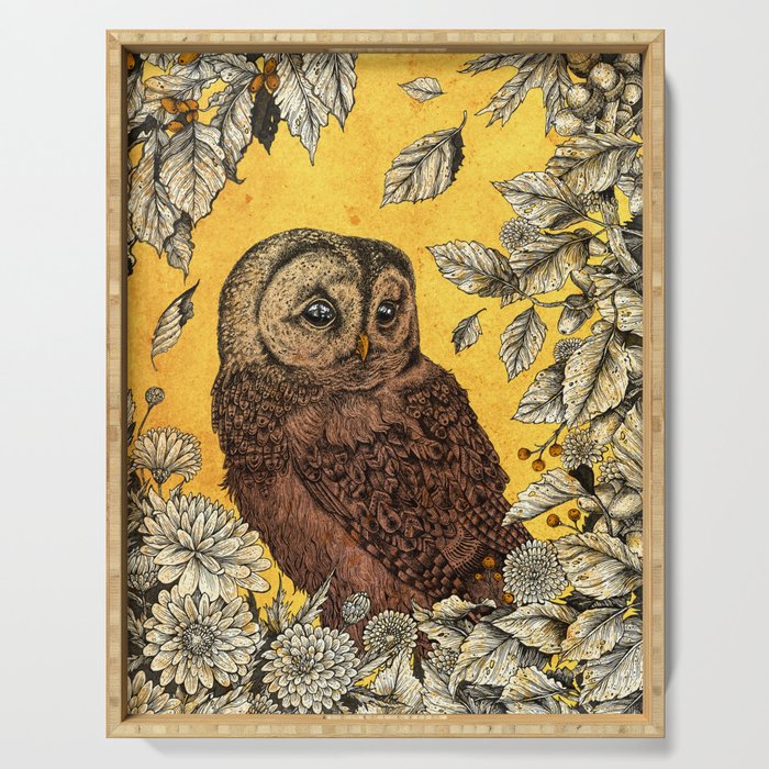 Tawny Owl Yellow Serving Tray