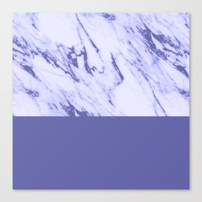 Very Peri 2022 Color Of The Year Periwinkle White Marble Canvas Print