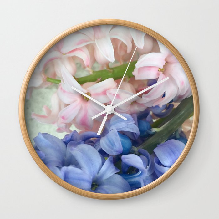baby blue, ballerina pink Wall Clock