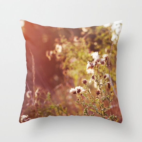 golden dandelions. Throw Pillow