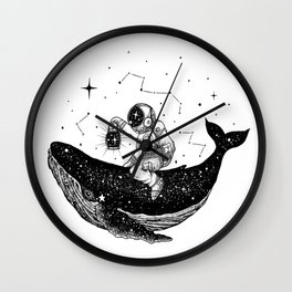 Space whale Wall Clock