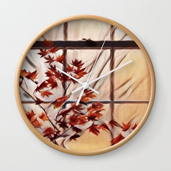 Autumn Window Wall Clock