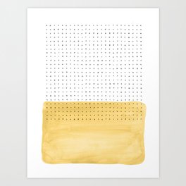Abstract mustard shape and points Art Print