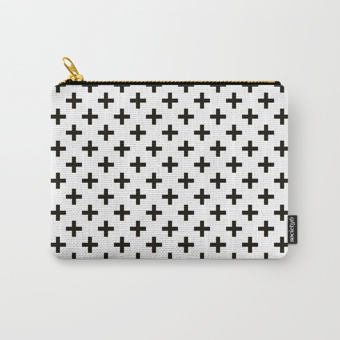 Crosses | Criss Cross | Plus Sign | Hygge | Scandi | Black and White | Carry-All Pouch