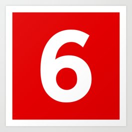 Number 6 (White & Red) Art Print