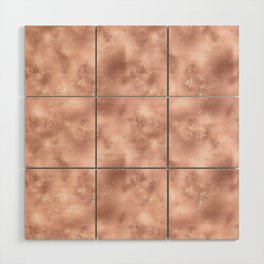 Glam Rose Gold Metallic Texture Wood Wall Art