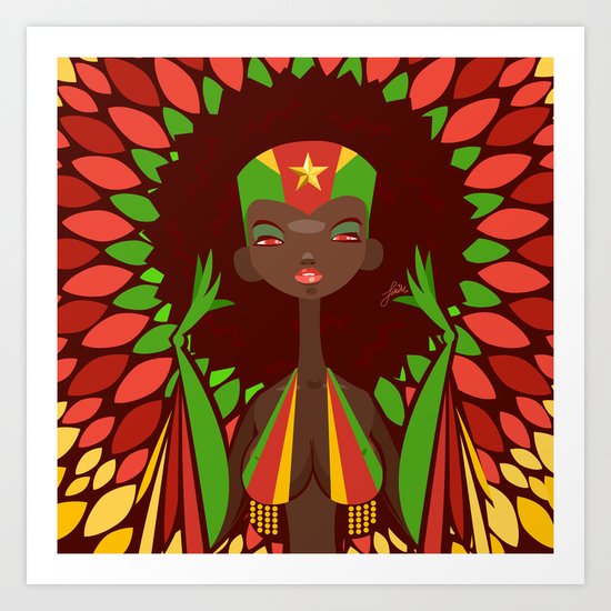 FIFA 2014 Samba Girls Series: Cameroon Art Print