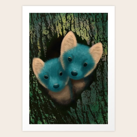 Fox Cubs Art Print