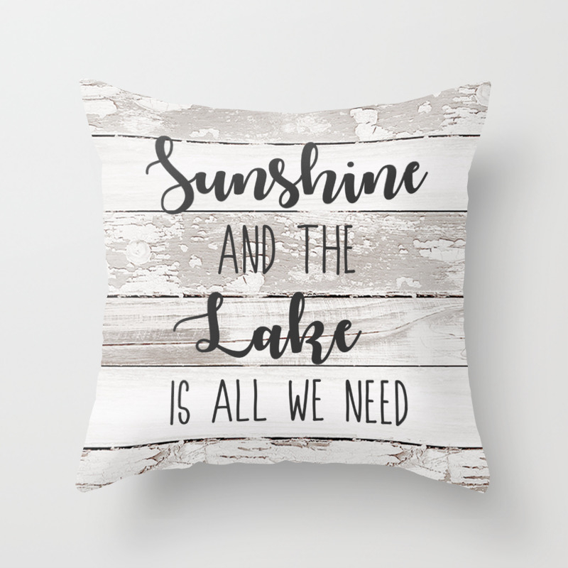 Sunshine And The Lake Is All We Need Cabin Decor Throw Pillow By