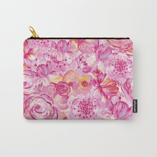 Rose pattern - Floral roses watercolor pattern Carry-All Pouch