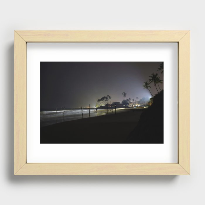 Sri Lanka beach at night Recessed Framed Print