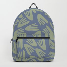Papier Découpé Abstract Cutout Pattern in Sage Green and Stone Blue Backpack