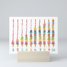 Counting Ice Cream Cones Mini Art Print