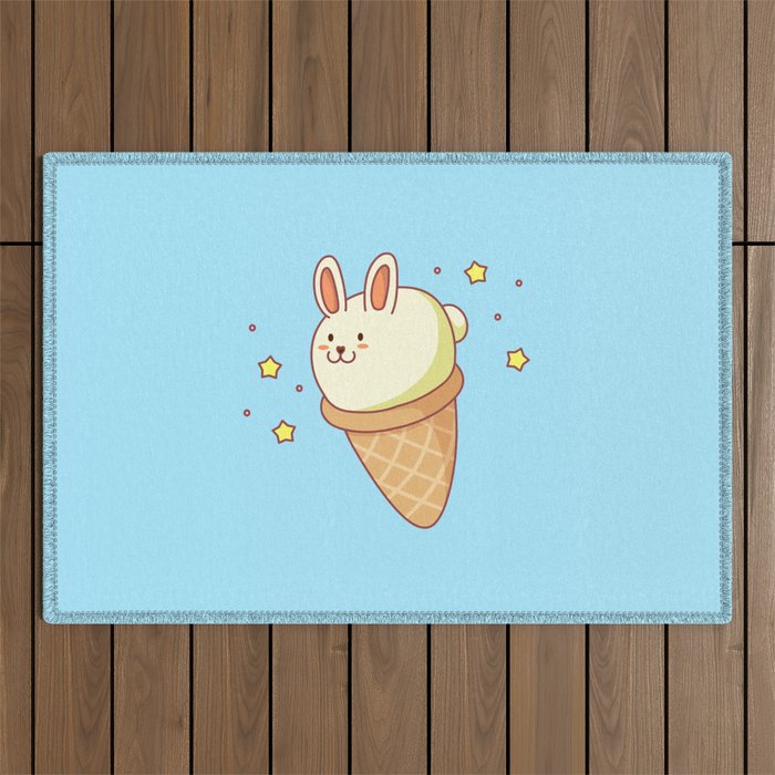 Bunny-lla Ice Cream Outdoor Rug