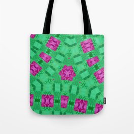 Pink and green tones structured ... Tote Bag