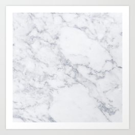 white marble Art Print
