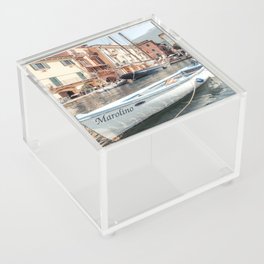 Boat Lake Garda | Pastel summer Italy Acrylic Box