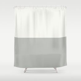 Benjamin Moore 2019 Color of Year Metropolitan and Snowfall White Bold Horizontal Stripes Shower Curtain