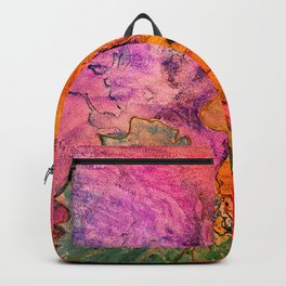 Leaves  Backpack | Expressionisticart, Color, Wild, Leafprints, Abstractart, Blue, Leaves, Colorful, Pink, Painting 