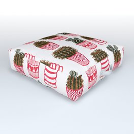 Cactus collection - cerise and cherry colorway Outdoor Floor Cushion