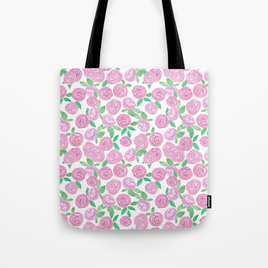Pale pink roses . Watercolor . Tote Bag
