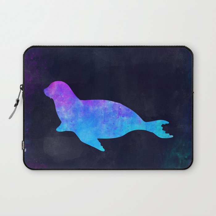 Seal In Space Animal Graphic Art Watercolor Canvas Painting