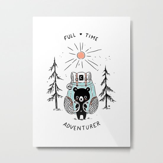 Adventure Bear Metal Print
