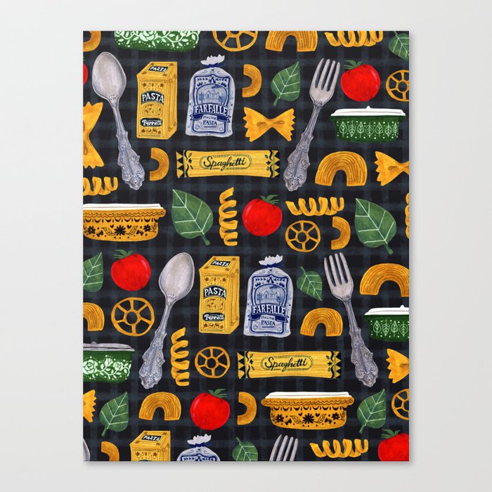 Vintage macaroni pattern Canvas Print