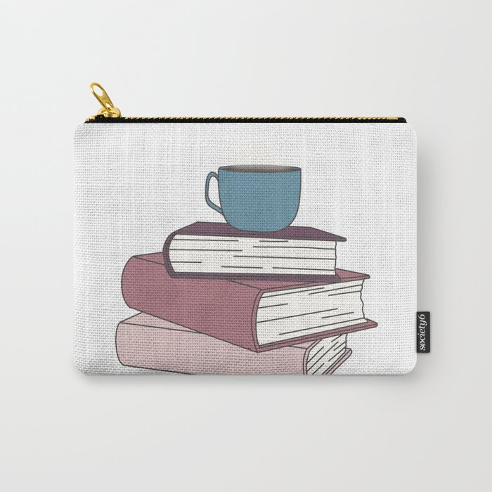 Book Stack and Coffee  Carry-All Pouch
