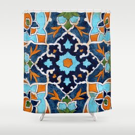 Mediterranean tile Shower Curtain