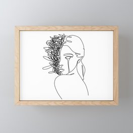 Line art about depression and burnout Framed Mini Art Print