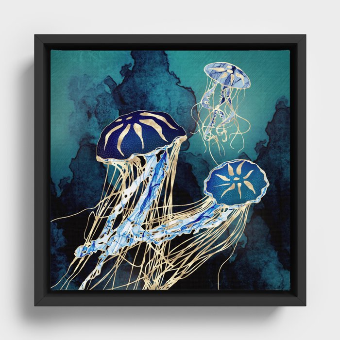 Metallic Jellyfish III Framed Canvas