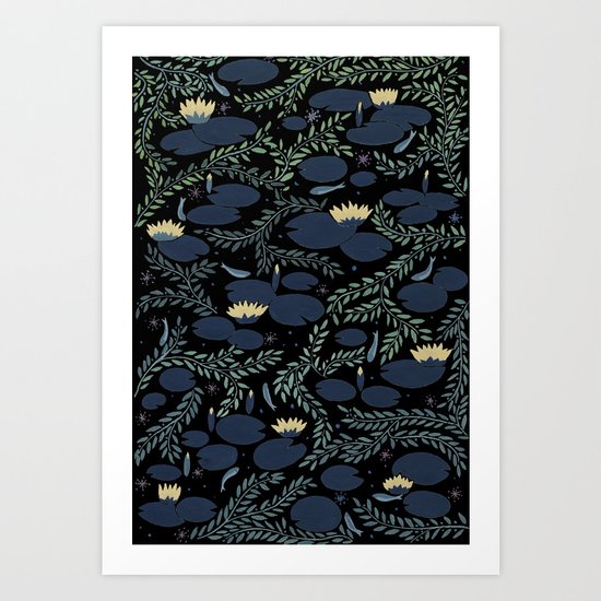 night waterlily Art Print
