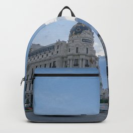 Spain Photography - Busy Traffic In Downtown Madrid Backpack