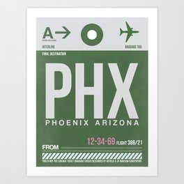 PHX Phoenix Luggage Tag 2 Art Print