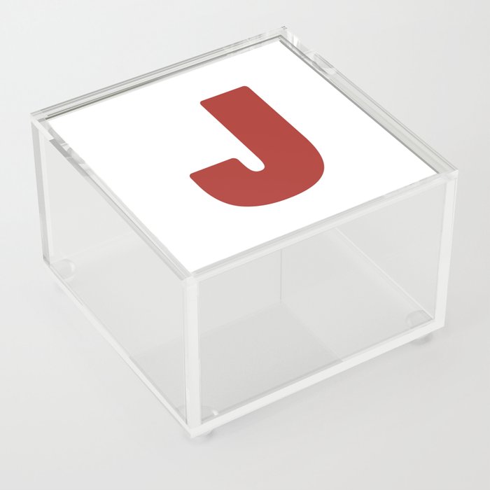 J (Maroon & White Letter) Acrylic Box