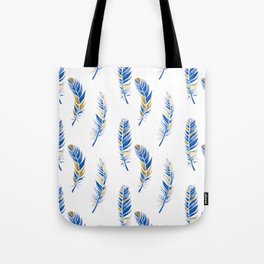 Watercolour Feathers - Navy and Gold Tote Bag