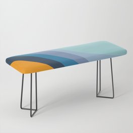 Wavy Retro Design - Colorful Art Pattern  Bench