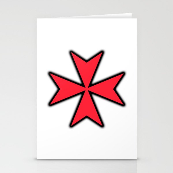 AMALFI CROSS RED black Stationery Cards