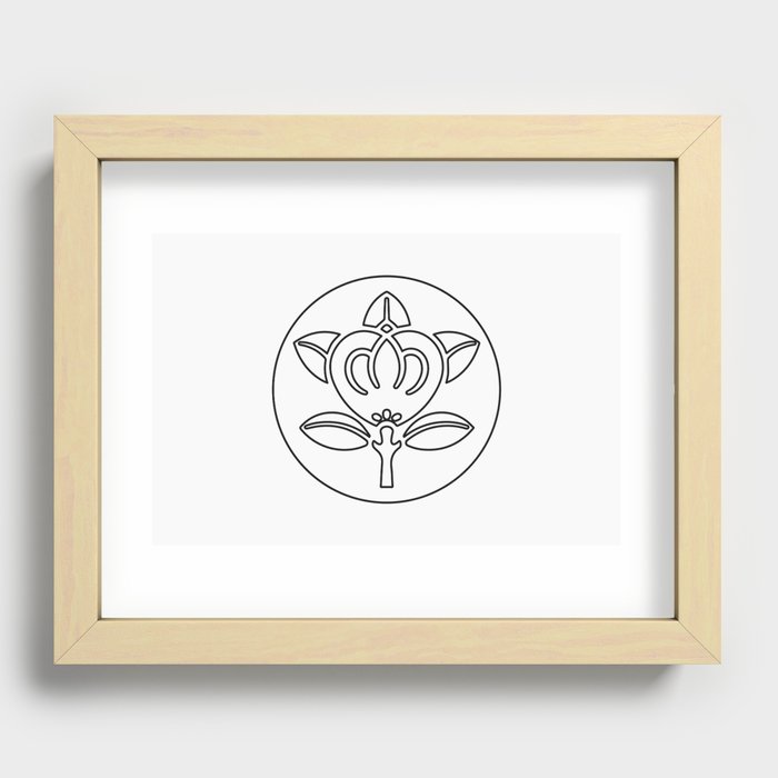 Tachibana Clan · Black Mon · Outlined Recessed Framed Print